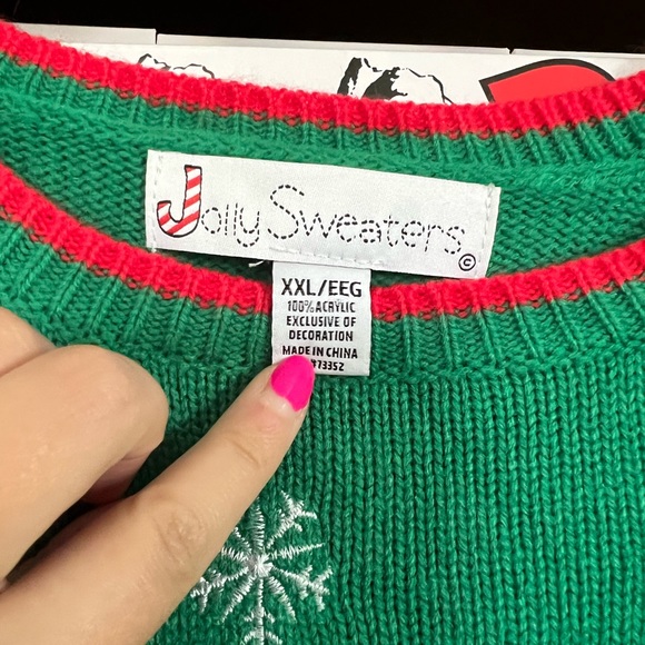 Jolly sweaters t-Rex ugly Christmas sweater - Picture 2 of 3